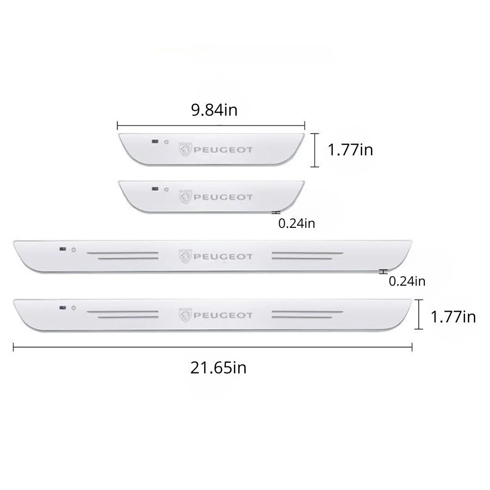 Pack of 2 LED Car Door Sill Plates